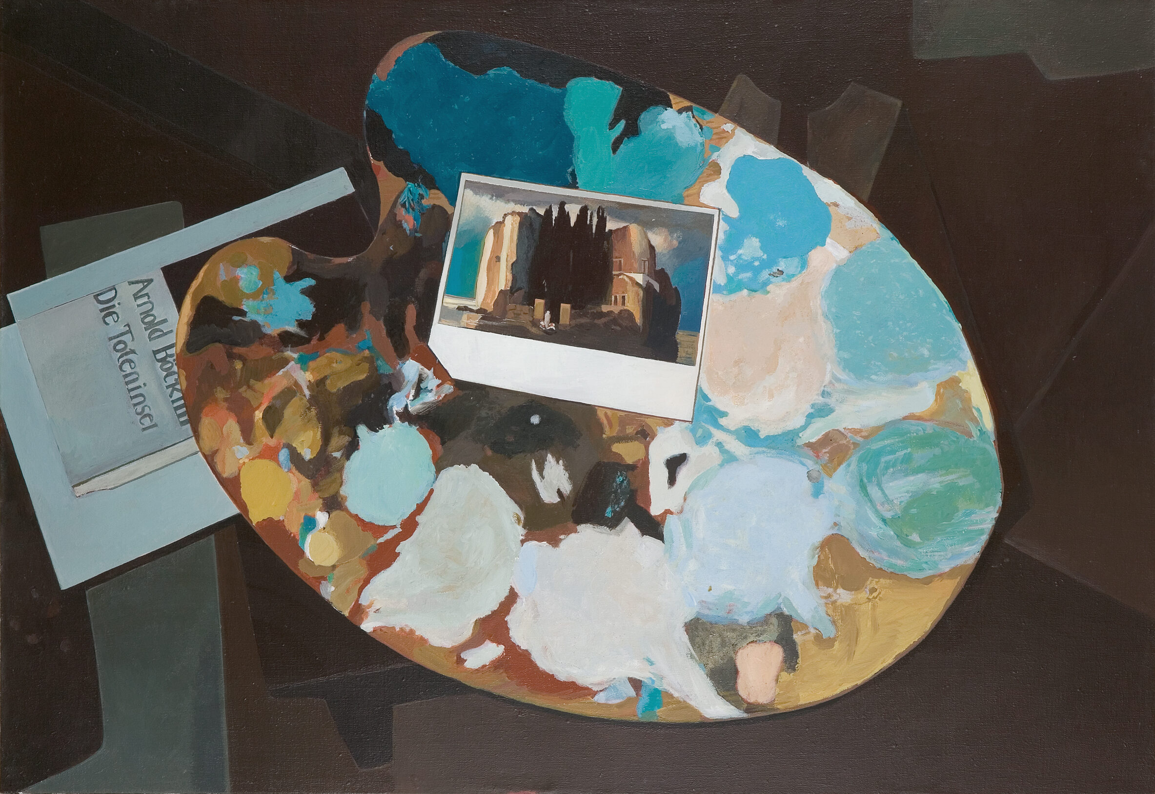 Mit der Toteninsel, Florenz, Acryl/Lwd.,90 x 130 cm, 2002