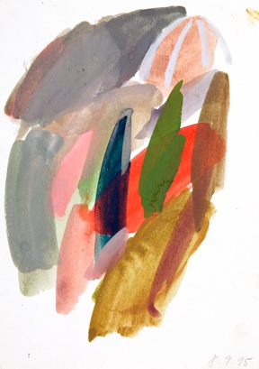Im Garten der, Villa Romana I, Gouache/Papier, 24 x 17 cm, 1995