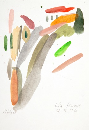 Via Senese, Farbstudie I, Gouache/Papier, 24 x 17 cm, 1996