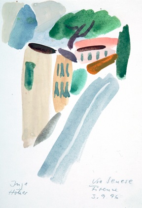 Via Senese, Farbstudie IV, Gouache/Papier, 24 x 17 cm, 1996