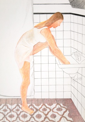 Catania 67/14, Buntstift-Bleistift/Papier, 48 x 33 cm, 1967