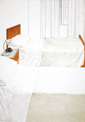 Enna, Sizilien 2, Buntstift-Bleistift/Papier, 48 x 33 cm, 1967